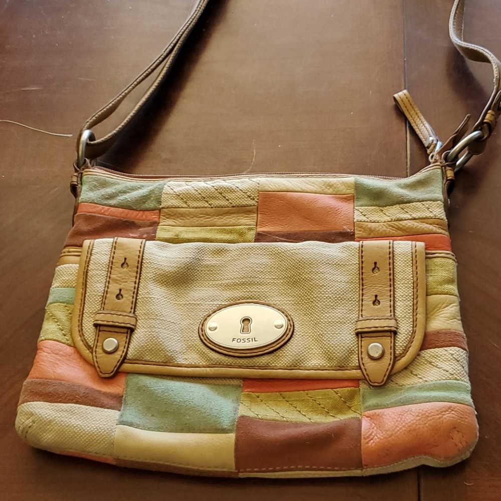 *2 for $30* Multicolored patchwork Fossil bag